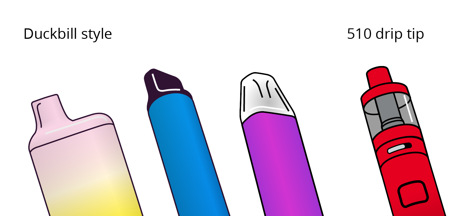 Image of MTL vaping style mouthpieces