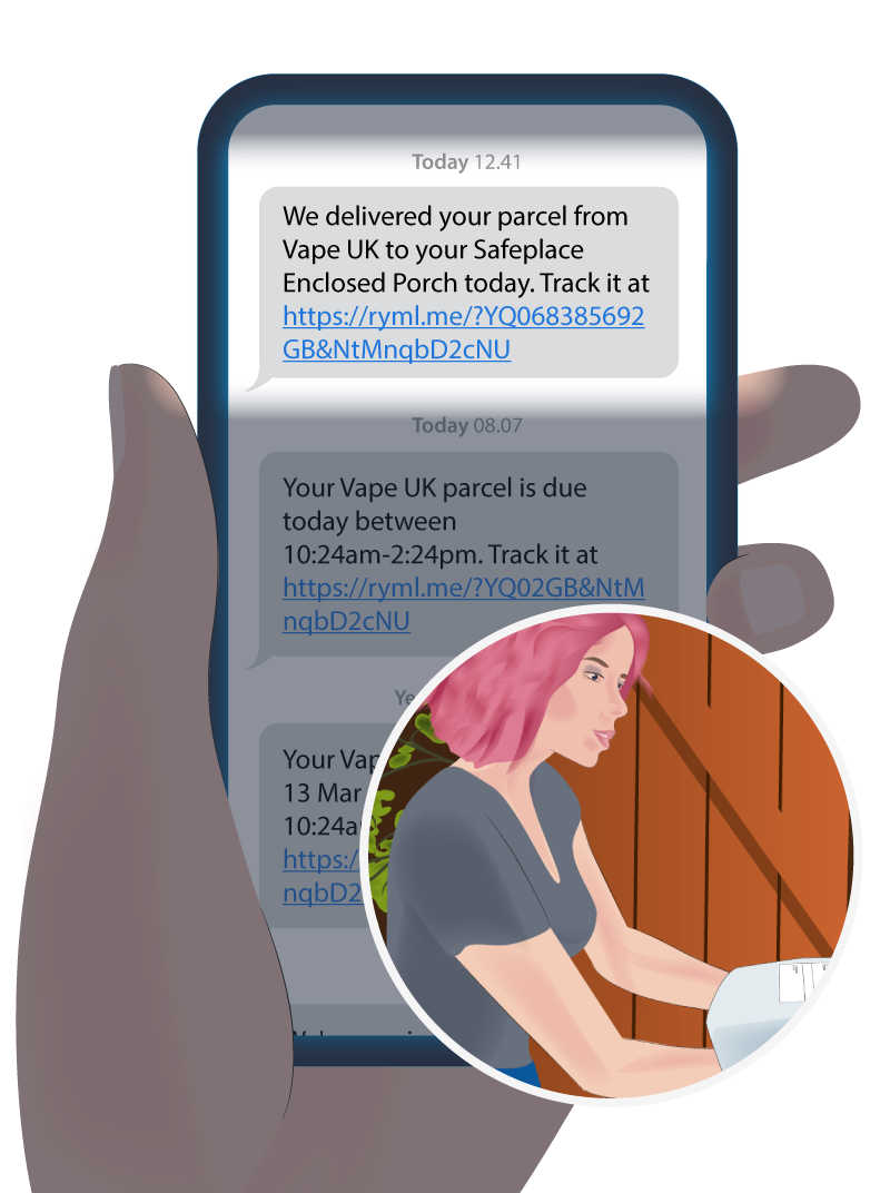 Image showing Royal Mail SMS communication