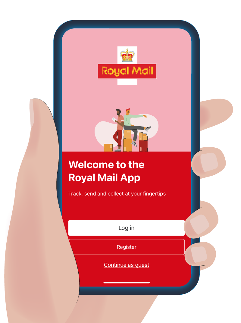 Register and Login to the Royal Mail app