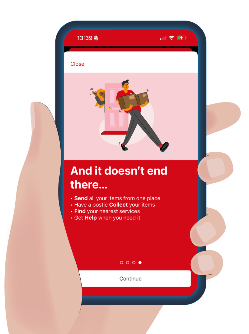 Arrange a collection in the Royal Mail app