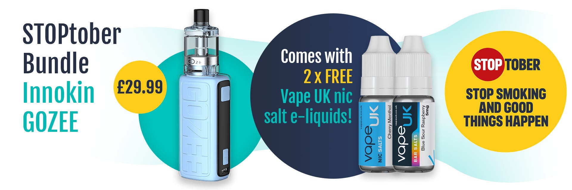 Stoptober Bundle - Innokin Gozee Kit and 2 x Free Nic Salt E-Liquids