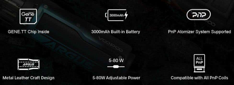 Argus pro features a 3000mAh battery and 80w output