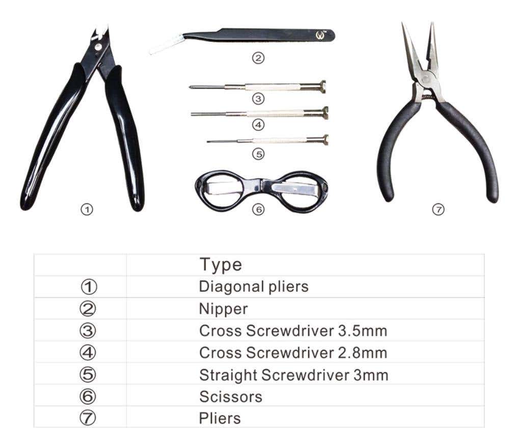 Seven different tools.