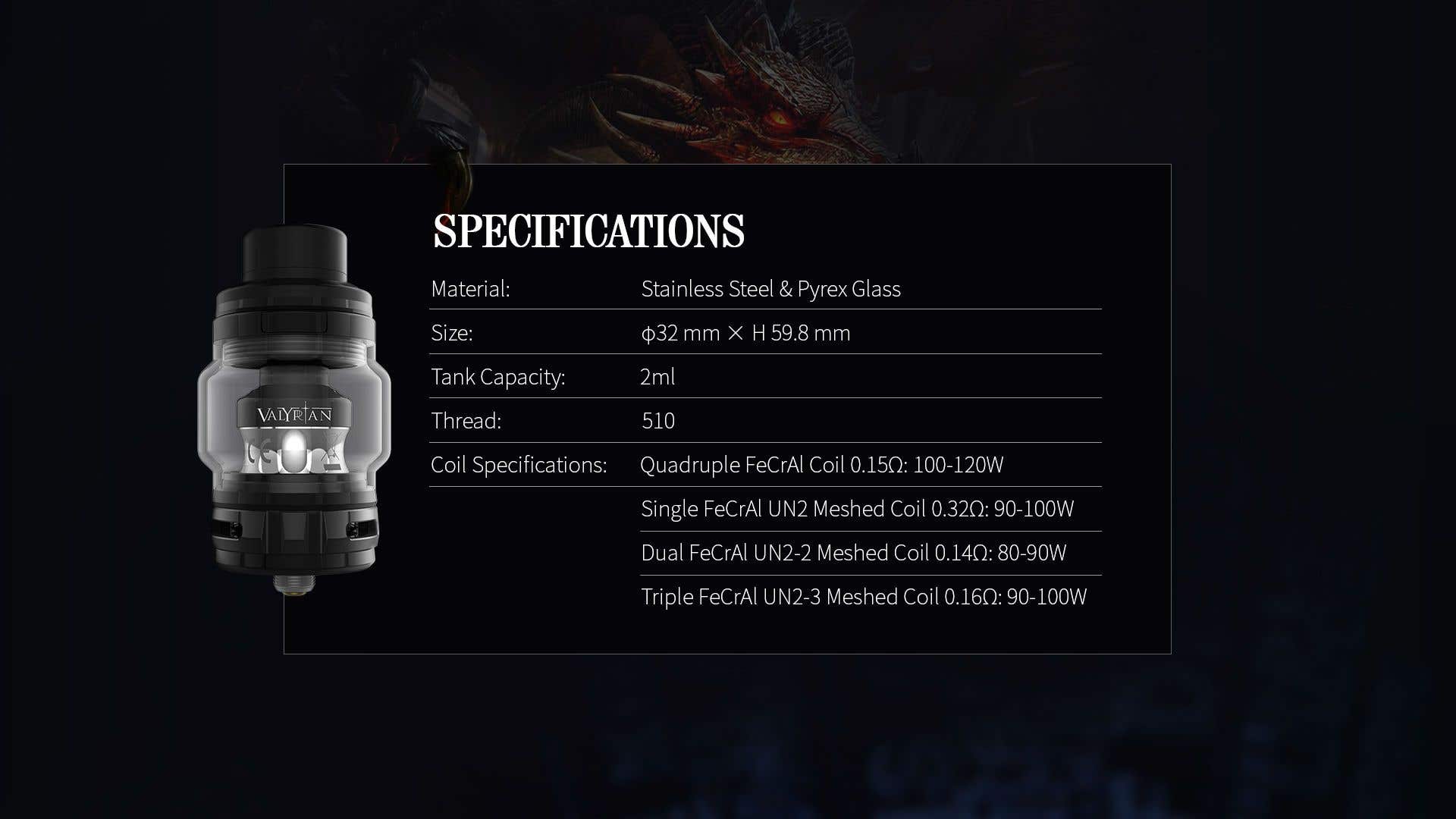 Product specifications