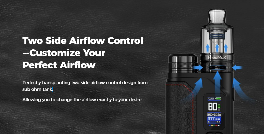 The dual-sided airflow control allows you to change your airflow. Dual-sided airflow control.