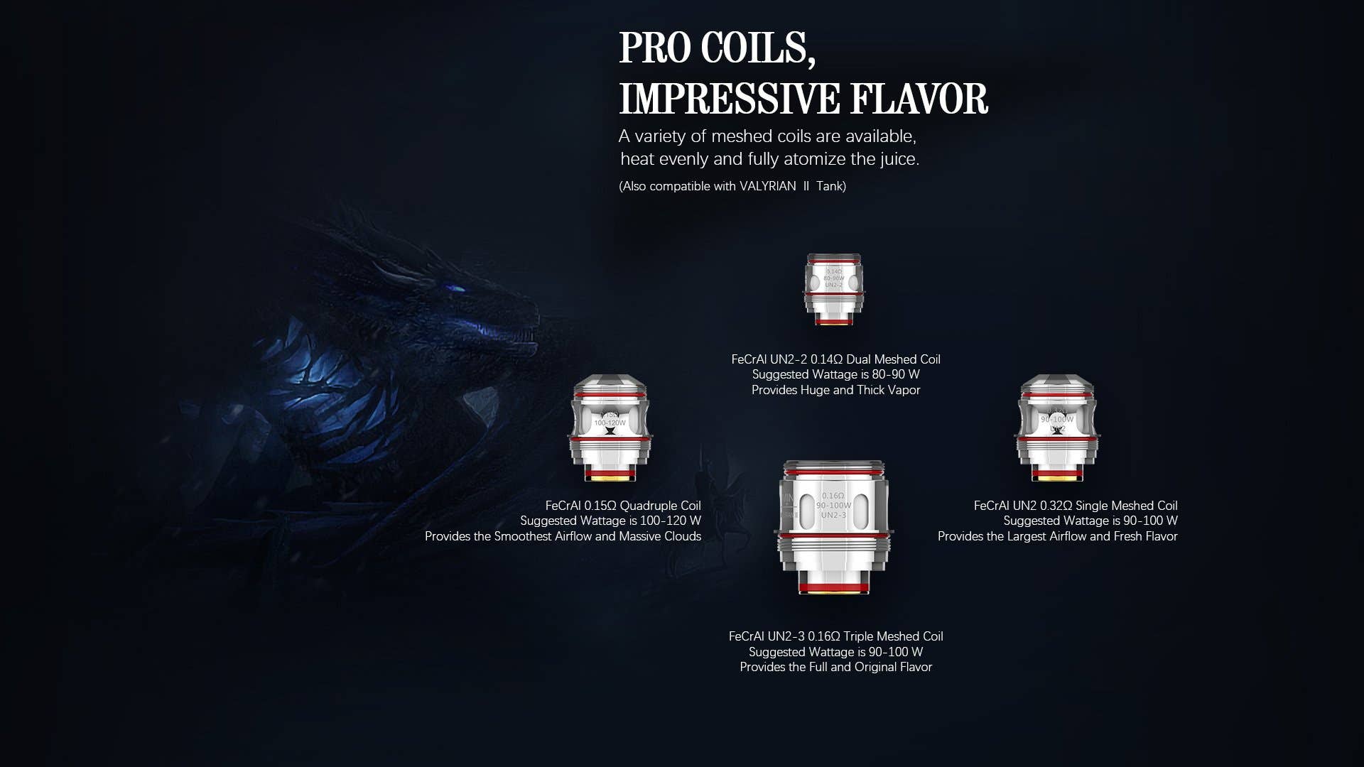 Valyrian 2 coils fully atomise the e-juice