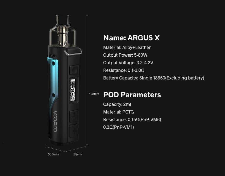 Argus X specification summary