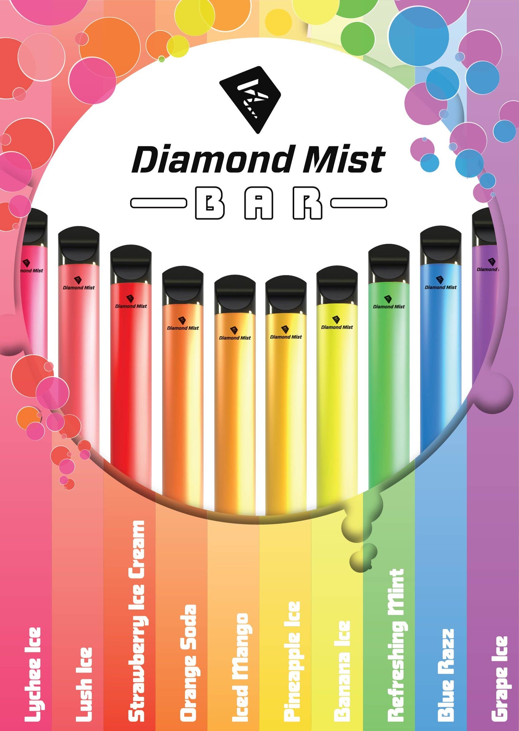 Diamond mist bar is a reliable, disposable vape device which is available in ten flavours