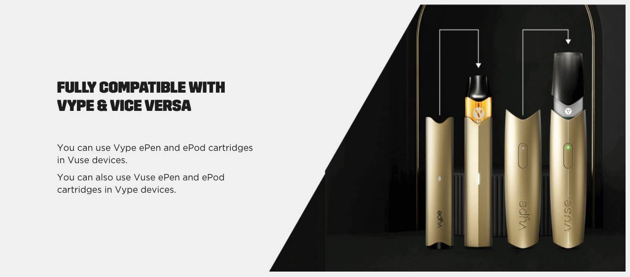 Vuse ePen is compatible with ePod cartridges