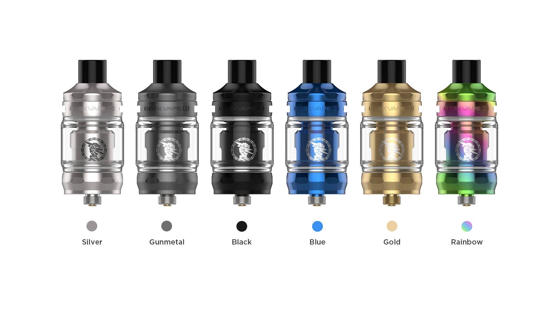 Available in: Silver, Gunmetal, Black, Gold, Blue and Rainbow. Available in six colours.