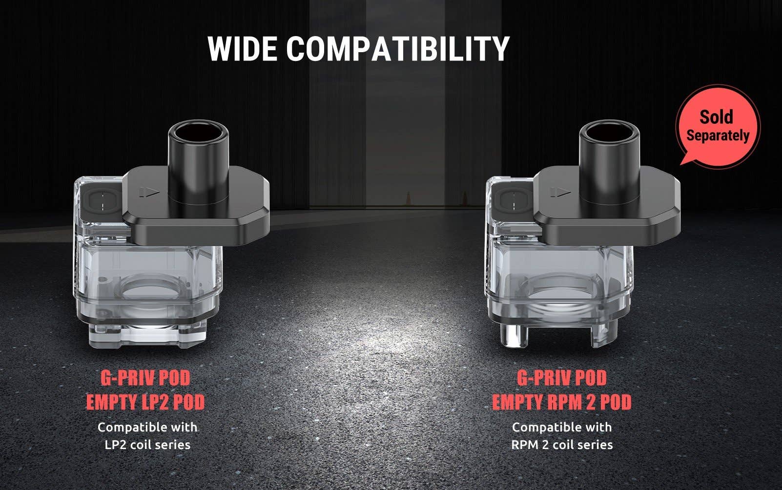 G-Priv has two styles of replaceable pods which take a huge range of coil options