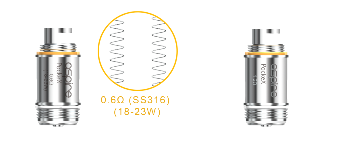 The Aspire PockeX coil is available in two resistances for great flavour production