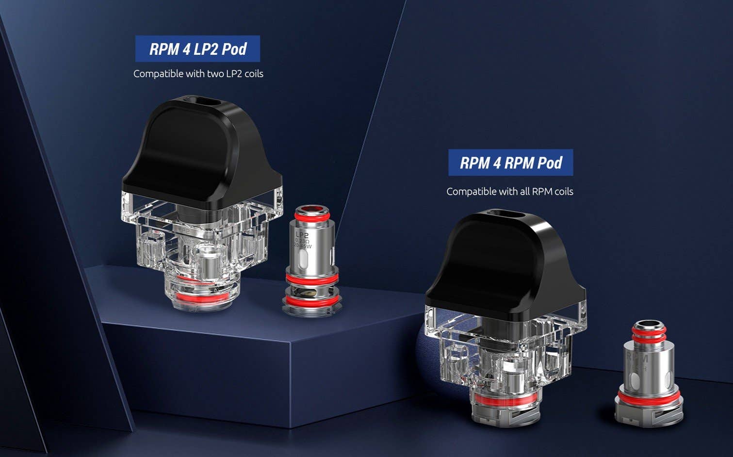 RPM4 has two styles of replaceable pods which take a huge range of coil options