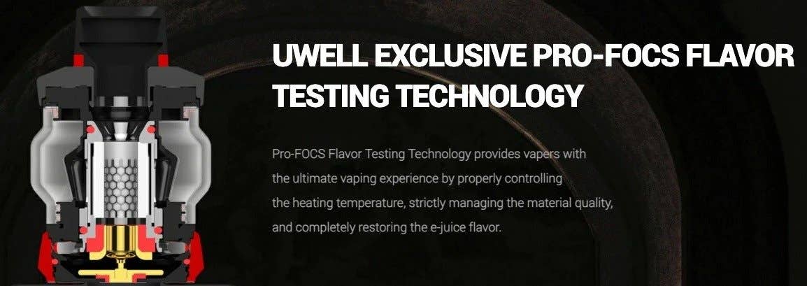 The Pro-FOCS flavour testing technology completely restores the e-juice flavour.