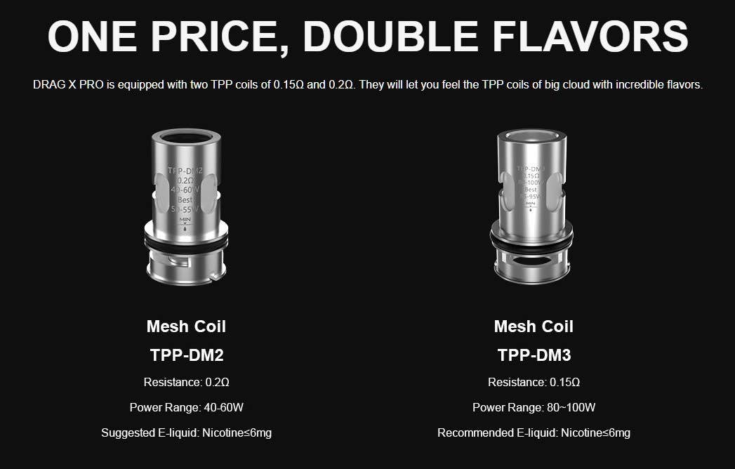 A TPP-DM2 and a TPP-DM3 coil is supplied with the device.